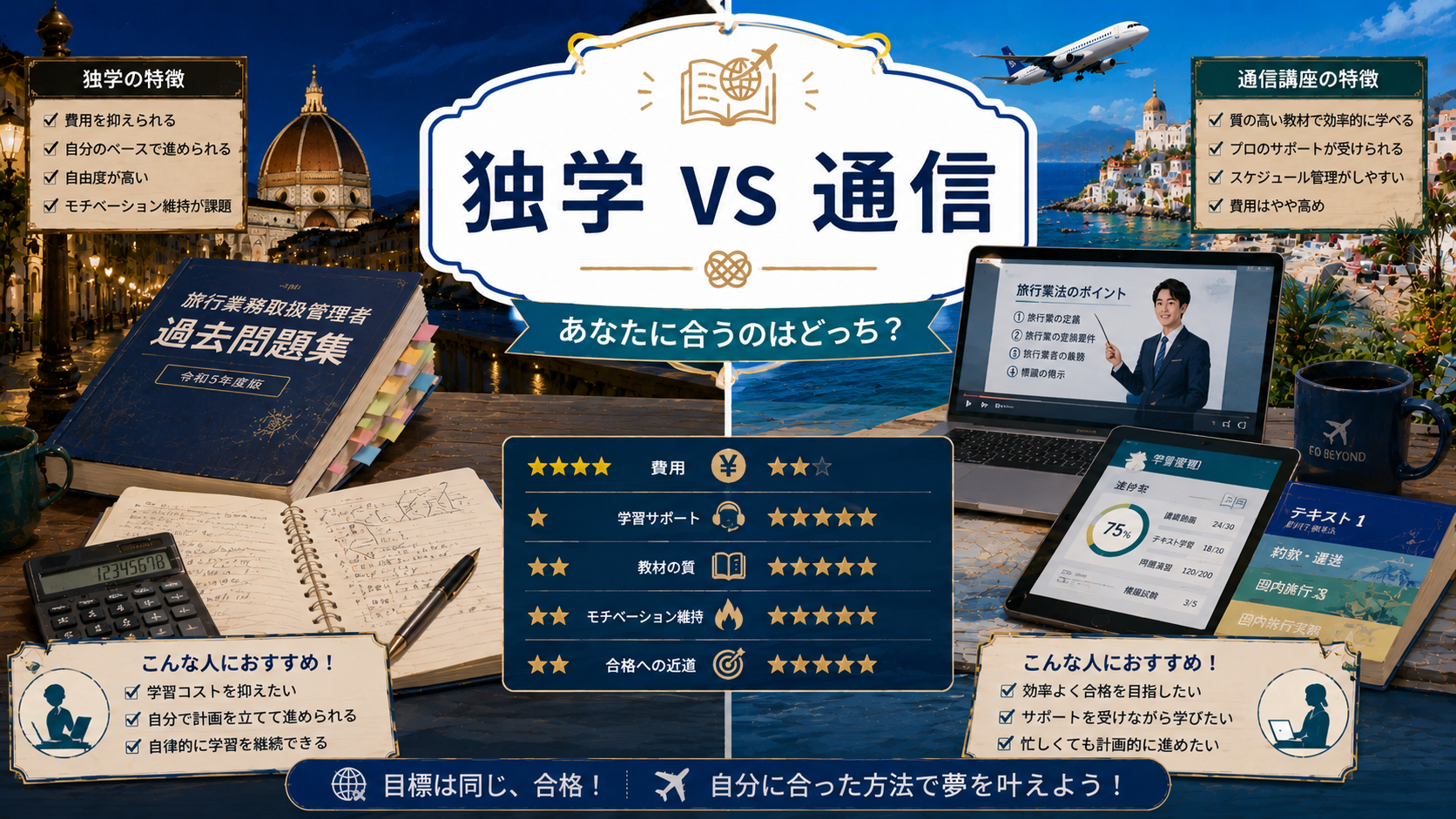 独学 vs 通信