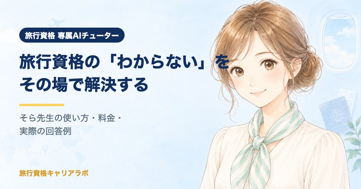 旅行資格の「わからない」をその場で解決する｜そら先生
